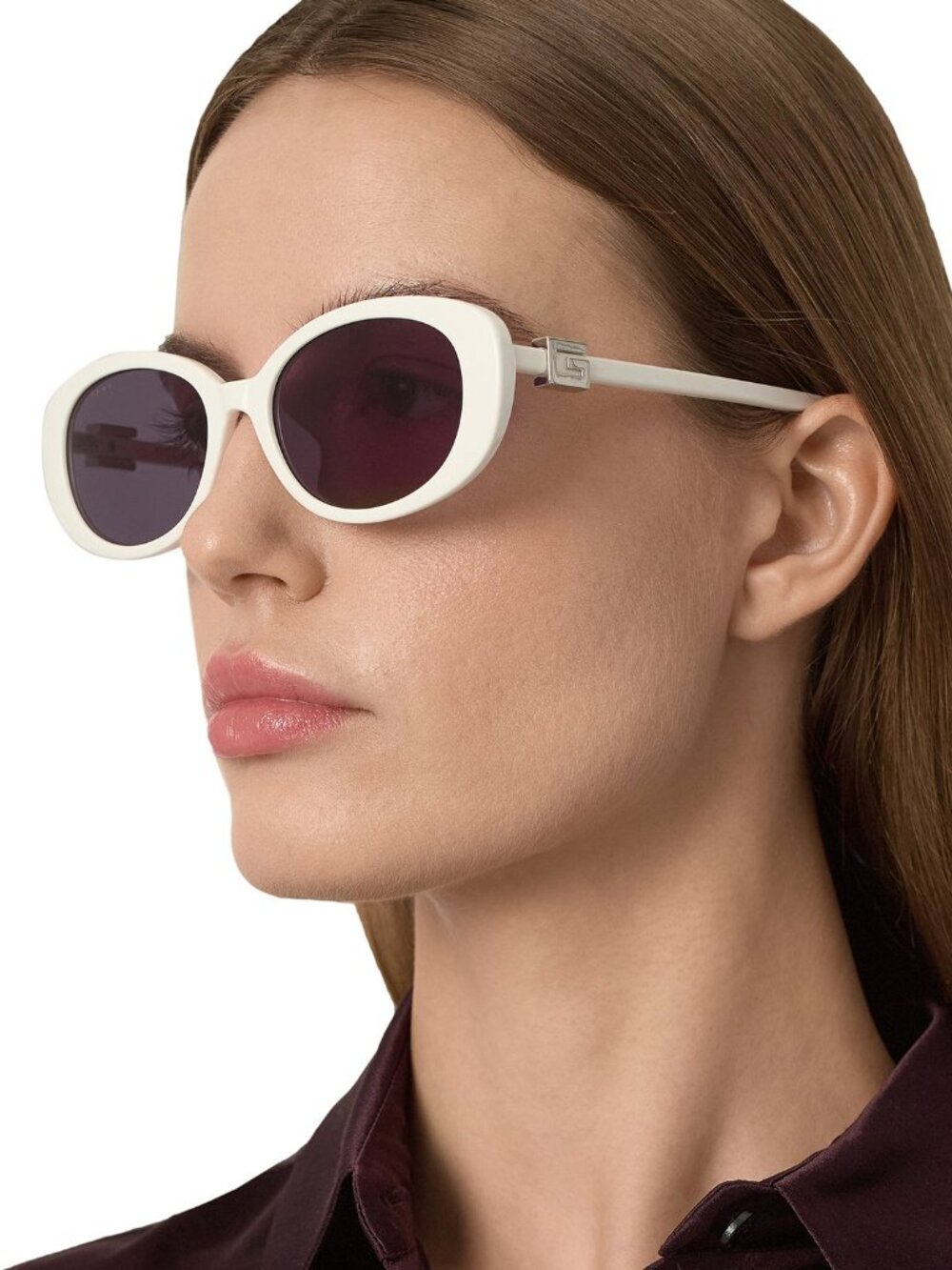 NEW GUCCI OVAL SUNGLASSES GUCCI GG1684SA 006 WHITE GREY WOMEN EYEWEAR